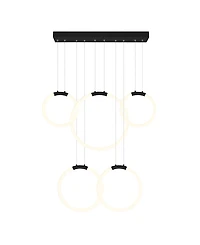Cwi Lighting 27" Metal Hoops 5 Light Led Chandelier