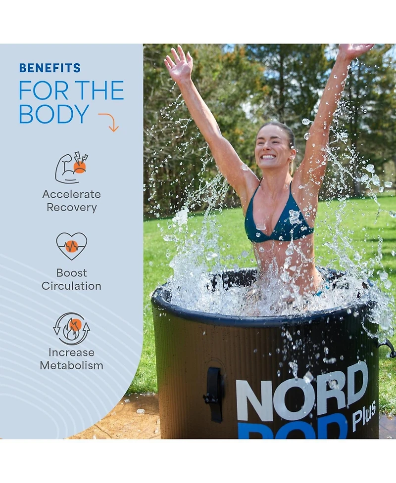 LifePro NordPod Plus Xl Portable Ice Bath Tub – Cold Plunge Tub for Athletes with All-Weather Lid & Air Pump for Outdoor Use