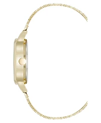 Nine West Women's Quartz Capital Green and Gold-Tone Stainless Steel Mesh Watch, 34mm