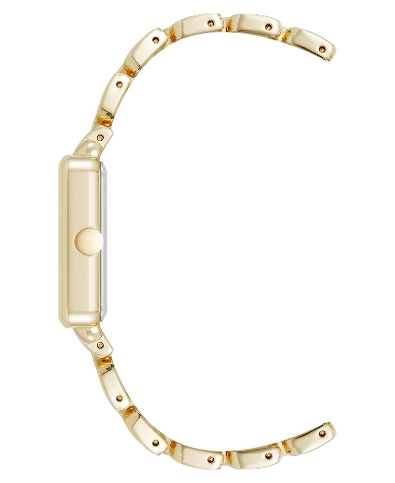 Anne Klein Women's Quartz Square Gold-Tone Metal Alloy Watch, 29mm