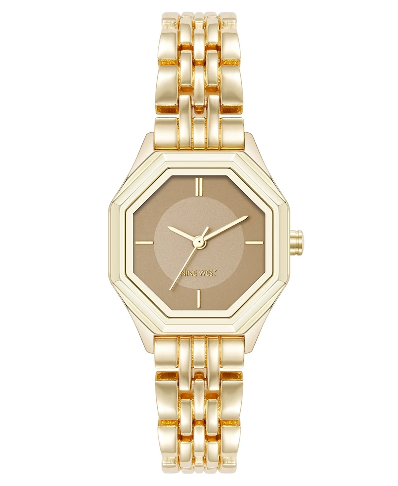 Anne Klein Women's Quartz Exquisite Tan and Gold-Tone Metal Alloy Watch, 28mm