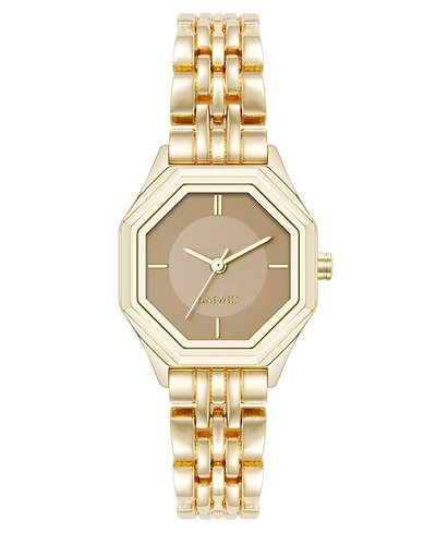 Anne Klein Women's Quartz Exquisite Tan and Gold-Tone Metal Alloy Watch, 28mm