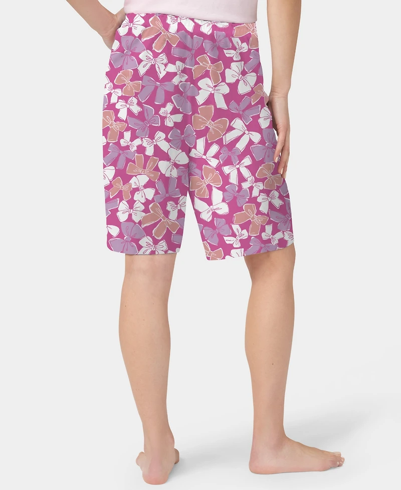Hue Women's It's Raining Bows Printed Bermuda Pajama Shorts