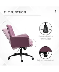 Vinsetto Mid-Back Tufted Spandex Office Computer Swivel Chair,