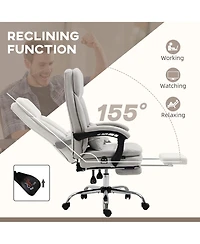 Vinsetto Reclining Vibration Massage Office Chair with Heat, Pillow