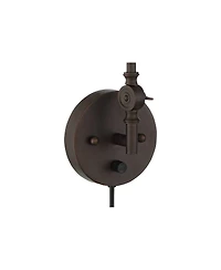 360 Lighting Wray Modern Industrial Swing Arm Wall Lamps Set of 2 Dark Bronze Plug-in 6" Light Fixture Up Down for Bedroom Reading Living Room Ha