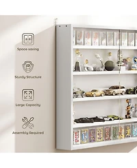 Homcom 5-Tier Display Cabinet Glass Cabinet with 4 Adjustable Shelves,