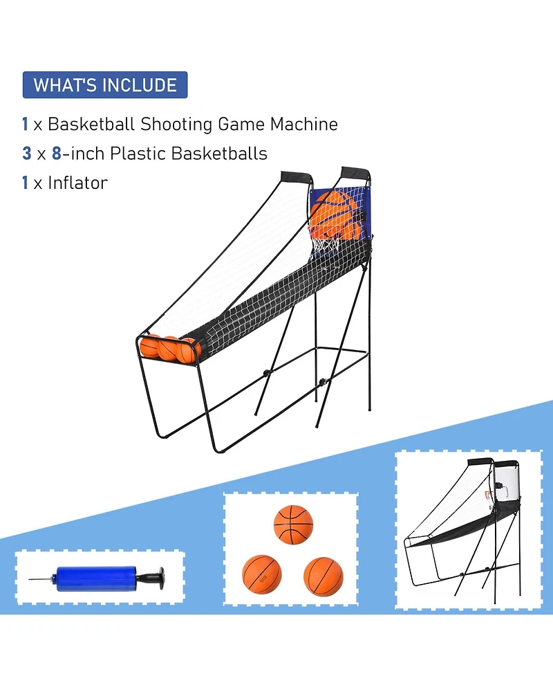 Soozier Electronic Basketball Hoop Game with Score Board, Fold-Up, Hoop Sensor