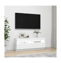 Tv Stand with Led Lights White 39.4"x13.8"x15.7"