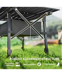 Outsunny 3ft Camping Table, Adjustable Height Small Folding