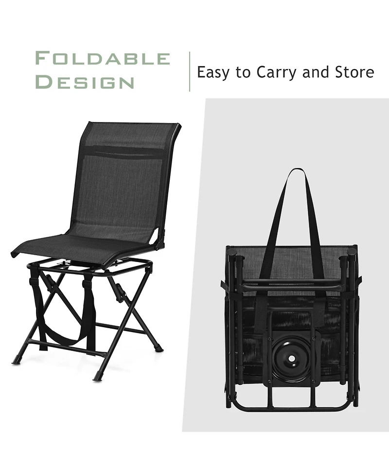 Akiudex all weather outdoor foldable 360 degree swivel chair with iron frame