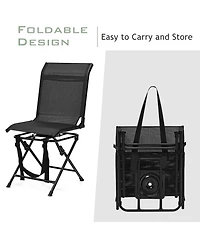 Akiudex all weather outdoor foldable 360 degree swivel chair with iron frame
