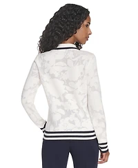 Tommy Hilfiger Women's Jacquard Long Sleeve Floral Sweater