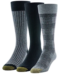 Gold Toe Men's 3-Pack Saville Tweed Reinforced Crew Socks