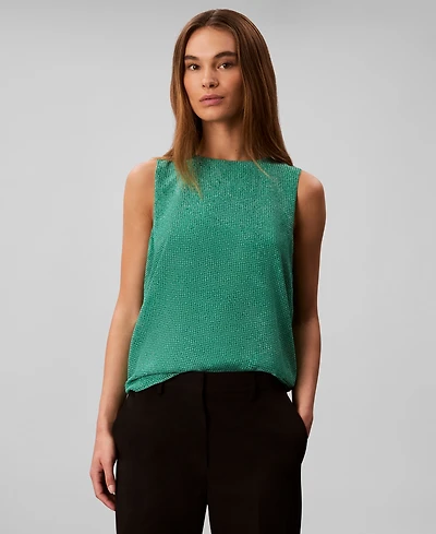 Calvin Klein Women's Printed Chiffon Sleeveless Top