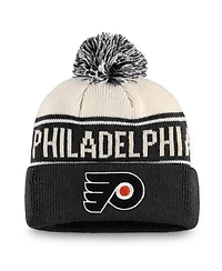 Fanatics Men's Black Philadelphia Flyers Heritage Cuffed with Pom Knit Hat