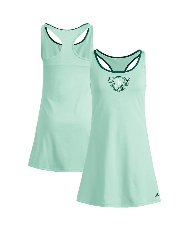 Adidas Women's Green Miami Hurricanes Spring Fling Active Racerback Skort Dress