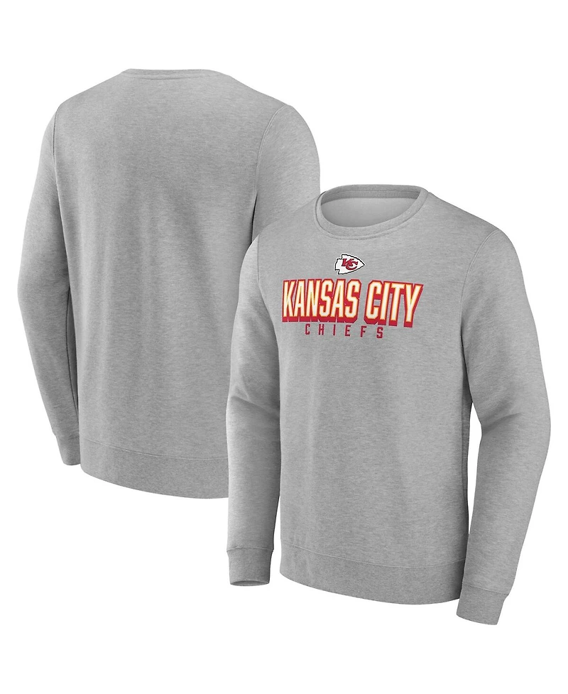 Fanatics Men's Heather Gray Kansas City Chiefs Bold Move Pullover Sweatshirt