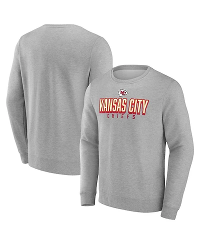 Fanatics Men's Heather Gray Kansas City Chiefs Bold Move Pullover Sweatshirt