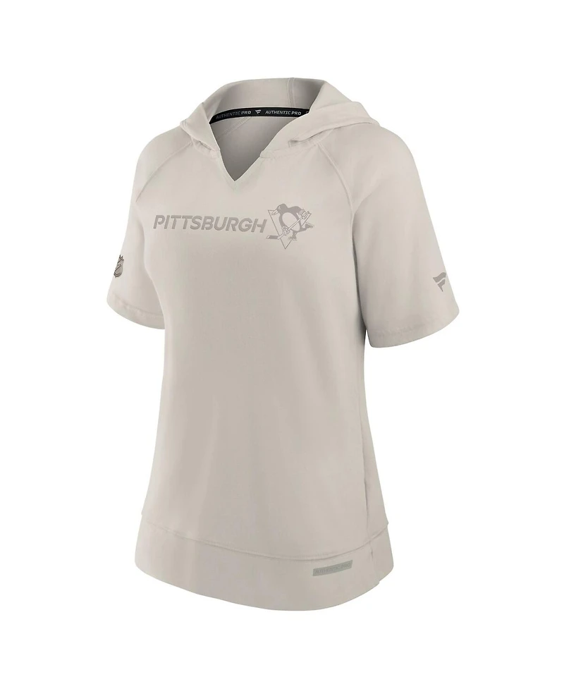 Fanatics Women's Cream Pittsburgh Penguins Authentic Pro Road Fashion Top