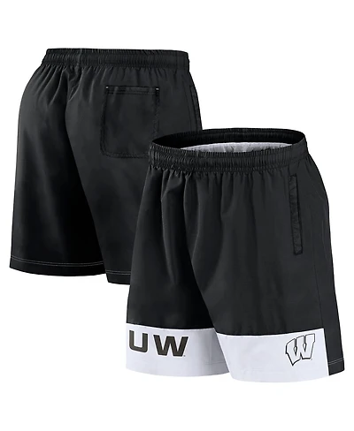 Fanatics Men's Black Wisconsin Badgers Elements Intensity Woven Shorts