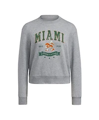 Adidas Women's Gray Miami Hurricanes Pullover Crewneck Sweatshirt
