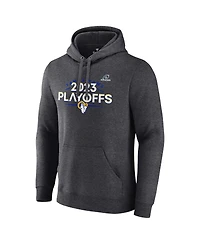Fanatics Men's Heather Charcoal Los Angeles Rams 2023 Nfl Playoffs Fleece Pullover Hoodie