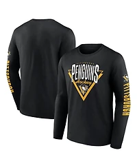 Fanatics Men's Black Pittsburgh Penguins Headline Long Sleeve T-Shirt