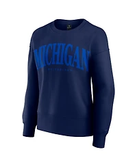 Fanatics Women's Navy Michigan Wolverines Supersoft Flow Fleece Pullover Sweatshirt