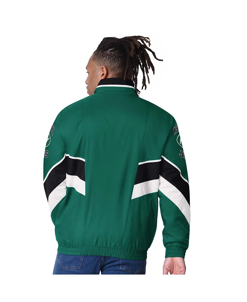 Starter Men's Green New York Jets Captain Satin Varsity Jacket