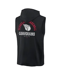 Fanatics Men's Black Cleveland Guardians Fire Speed Sleeveless Pullover Hoodie