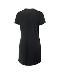 Fanatics Women's Black Pittsburgh Steelers Ruched Drape T-Shirt Dress