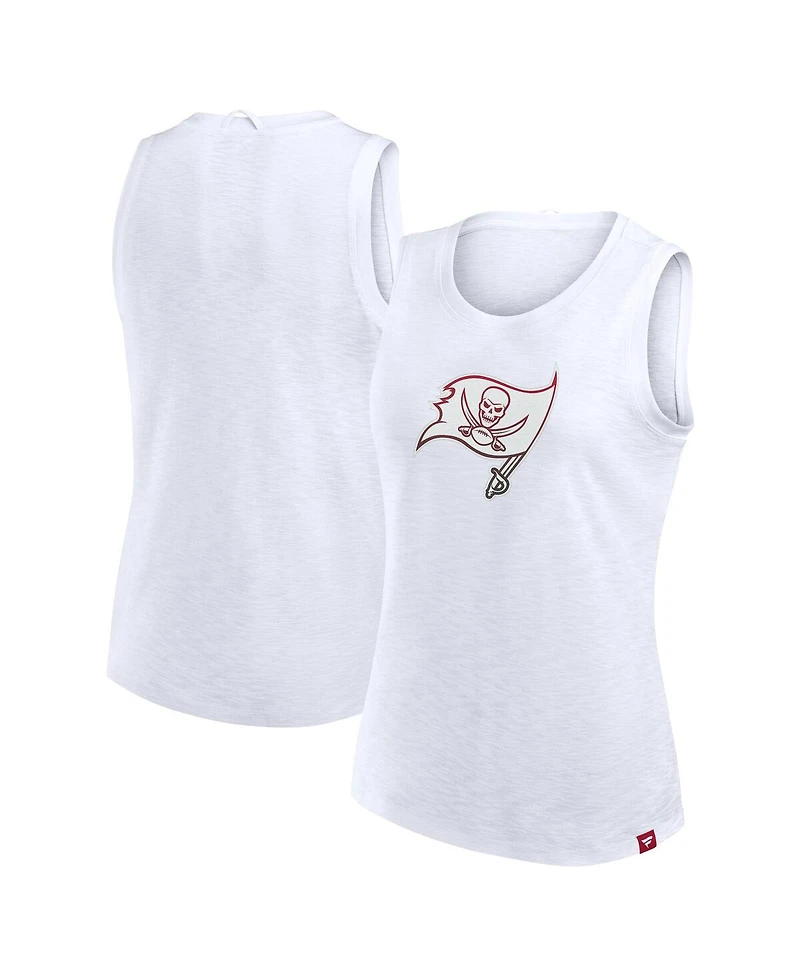 Fanatics Women's White Tampa Bay Buccaneers Slub Tank Top
