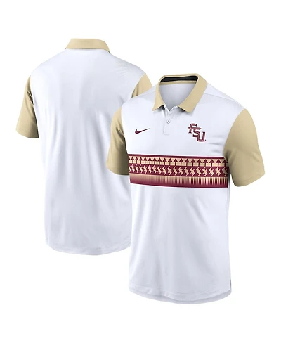 Nike Men's White/Gold Florida State Seminoles Athletic Prep Alt Logo Vapor Performance Polo Shirt