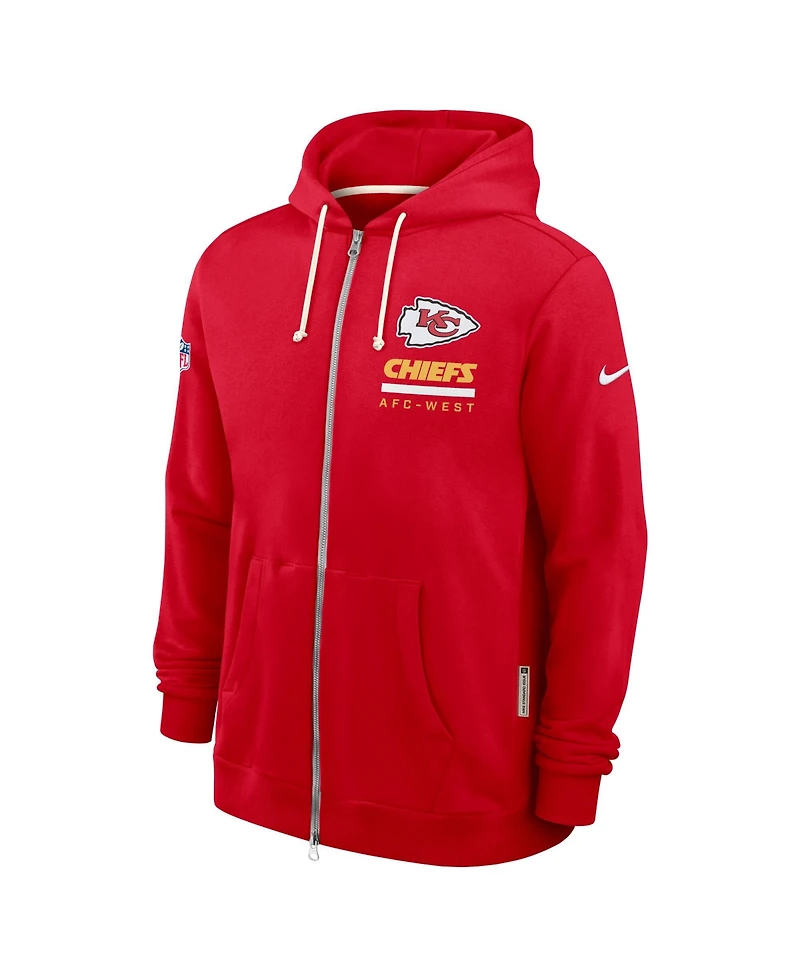 Nike Men's Red Kansas City Chiefs Sideline Utility Player Performance Full-Zip Hoodie