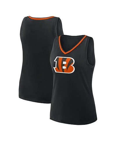 Logo Athletic Women's Black Cincinnati Bengals Stellar Win V-Neck Tank Top