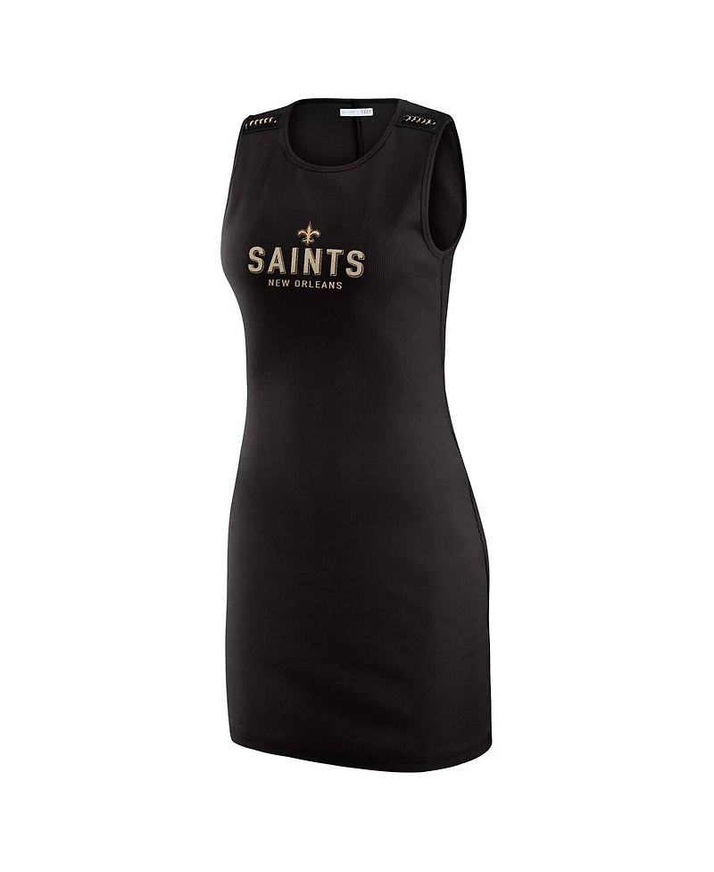 Wear by Erin Andrews Women's Black New Orleans Saints Ribbed Tank Dress