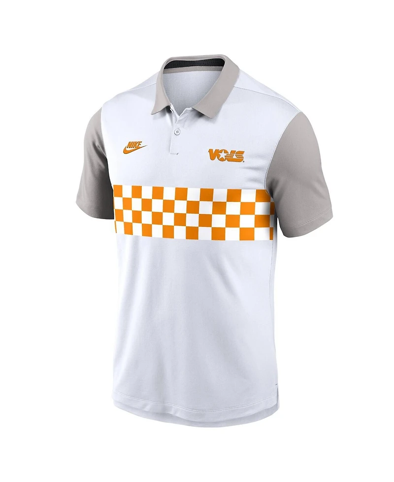 Nike Men's White/Gray Tennessee Volunteers Athletic Prep Legacy Logo Vapor Performance Polo Shirt