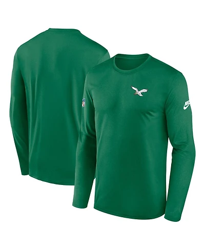 Nike Men's Kelly Green Philadelphia Eagles Legend Small Logo Performance Long Sleeve T-Shirt