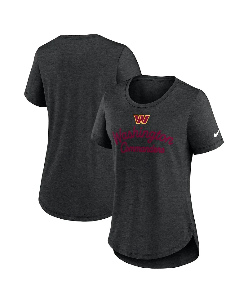 Nike Women's Black Washington Commanders Script Tri-Blend T-Shirt