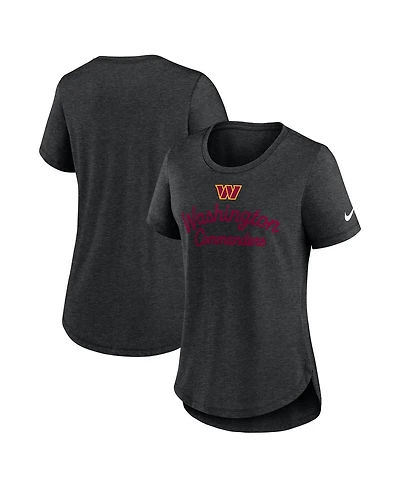Nike Women's Black Washington Commanders Script Tri-Blend T-Shirt