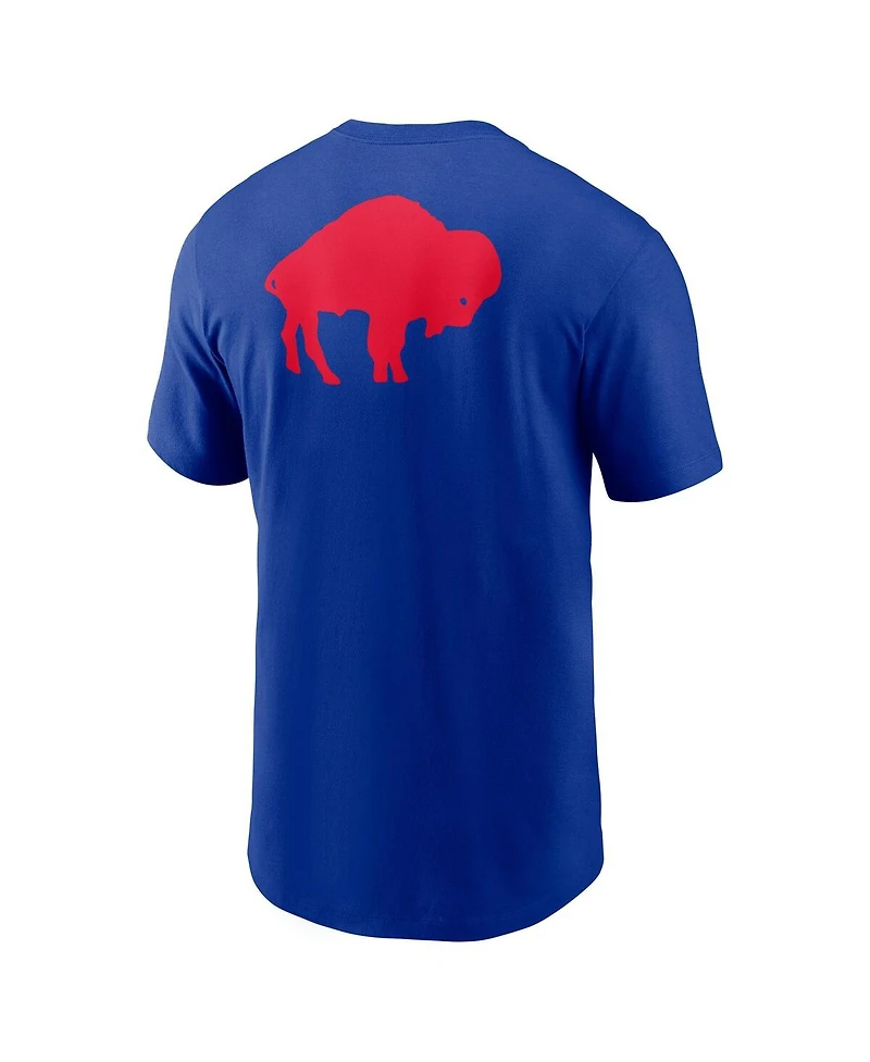 Nike Men's Royal Buffalo Bills Rewind Front and Back Hit Essential T-Shirt