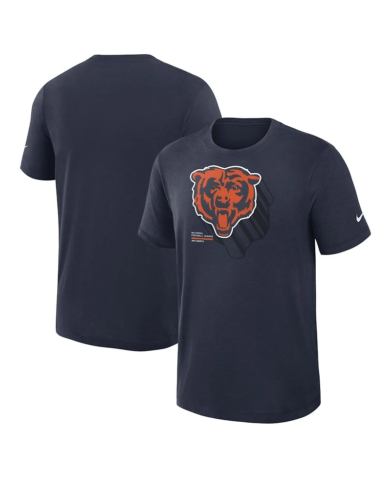 Nike Men's Navy Chicago Bears Left End Run Slub Performance T-Shirt