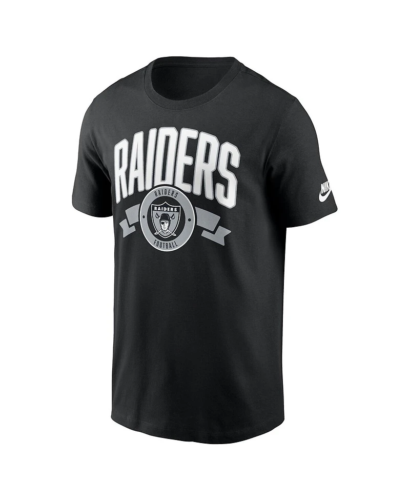Nike Men's Black Las Vegas Raiders Rewind Front and Back Hit Essential T-Shirt