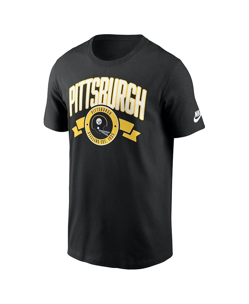 Nike Men's Black Pittsburgh Steelers Rewind Front and Back Hit Essential T-Shirt