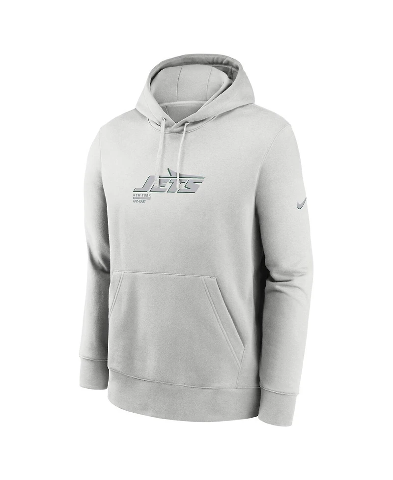 Nike Men's Gray New York Jets Edge Pack French Terry Club Pullover Hoodie