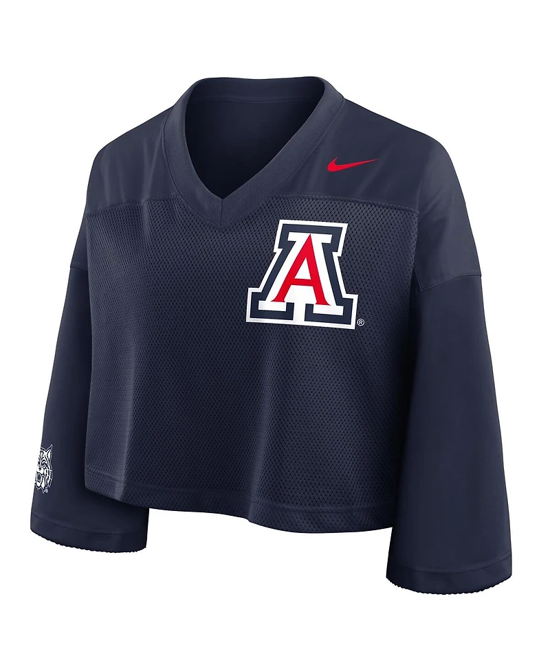 Nike Women's Navy Arizona Wildcats Cropped Mesh Fashion Jersey