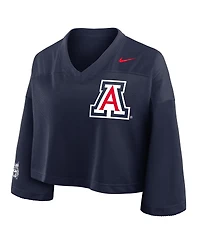 Nike Women's Navy Arizona Wildcats Cropped Mesh Fashion Jersey