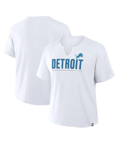Fanatics Women's White Detroit Lions Redzone Slub Boxy T-Shirt