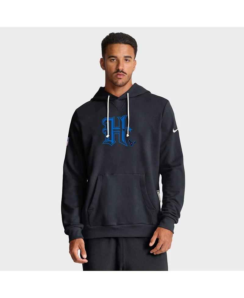 Nike Men's Navy Houston Texans Sideline Offensive Set Play Performance Pullover Hoodie
